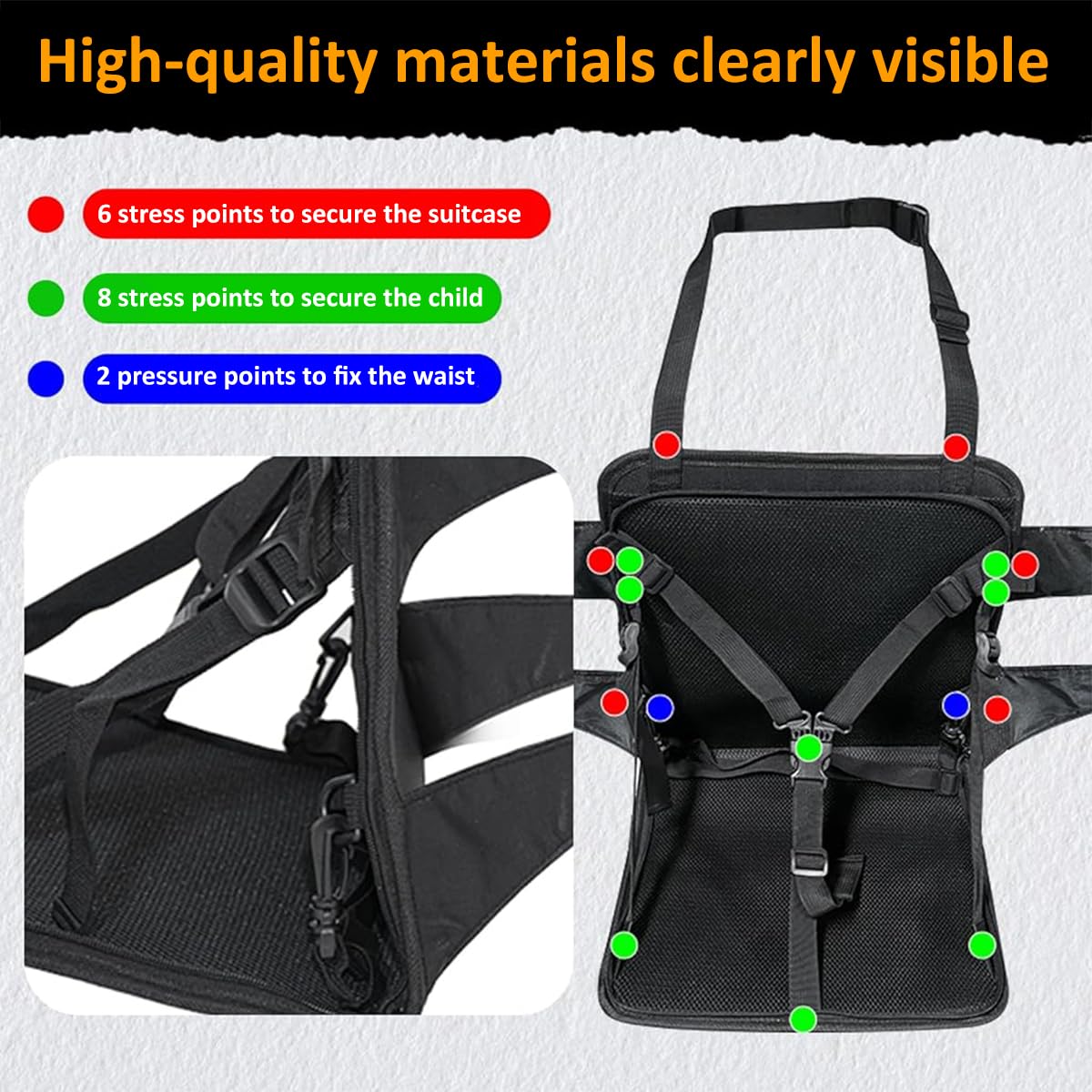 SNOWIE SOFT Toddler Seat for Luggage Safe Toddler Seat Attachment for Wheeled Luggage Safe Shoulder Strap Design Folding Seat Attachment for Luggage Easy Luggage Carrier Seat for Flight Travel SNOWIE SOFT Toddler Seat for Luggage Safe Toddler Seat Attachment for Wheeled Luggage Safe Shoulder Strap Design Folding Seat Attachment for Luggage Easy Luggage Carrier Seat for Flight Travel